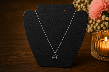 Halsband Dalahäst kontur silverfärgad